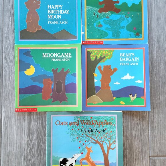 FRANK ASCH LOT OF VINTAGE 1980s BEARS PICTURE BOOKS HAPPY BIRTHDAY MOON MOONGAME - Picture 2 of 15